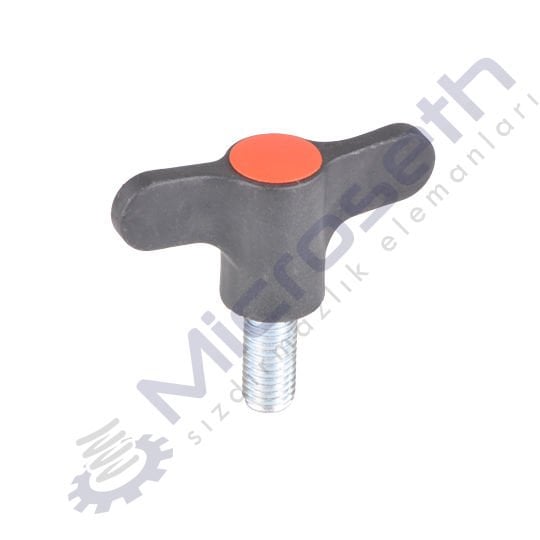 4001 - 060 x M10 x 025 - T KELEBEK CİVATALI TURUNCU KAPAKLI
